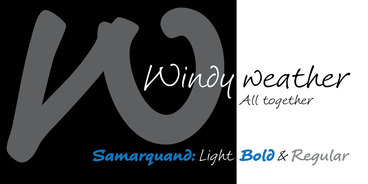 Przykład czcionki Samarquand Light